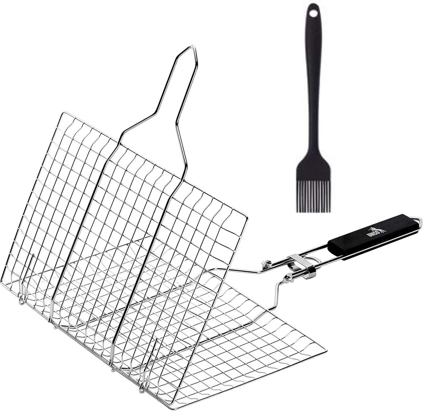 UNCO- Grill Basket, Stainless Steel, Fish Grill Baskets for Outdoor Grill, Vegetable Grill Basket, BBQ Grill Basket, BBQ Basket, Grilling Basket, Fish Basket for Grilling, Grill Accessories.