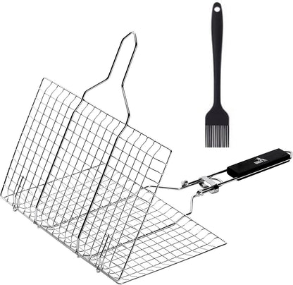 UNCO- Grill Basket, Stainless Steel, Fish Grill Baskets for Outdoor Grill, Vegetable Grill Basket, BBQ Grill Basket, BBQ Basket, Grilling Basket, Fish Basket for Grilling, Grill Accessories.