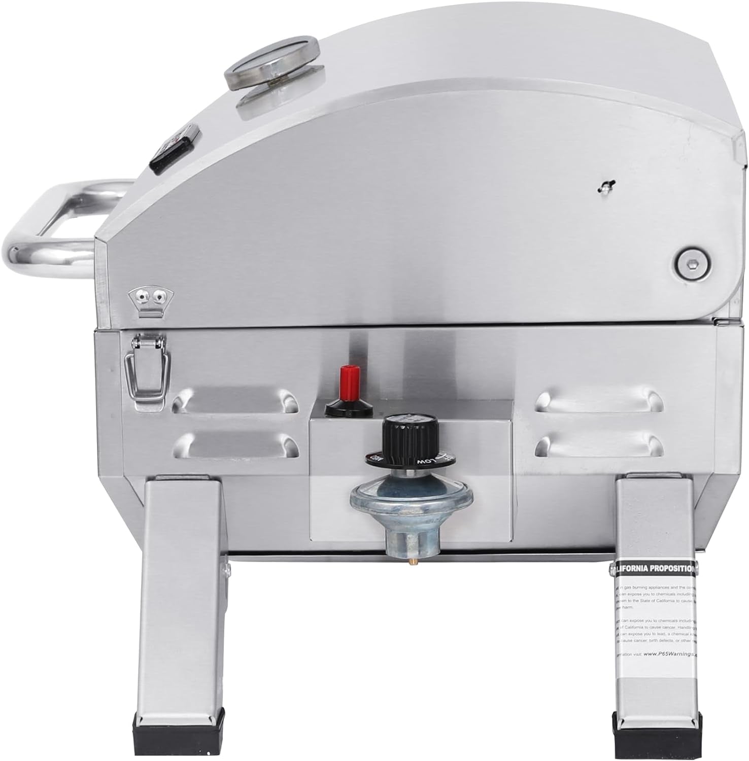 GT1001 Stainless Steel Portable Grill, 10000 BTU BBQ Tabletop Gas Grill with Folding Legs and Lockable Lid, Outdoor Camping, Deck and Tailgating, Silver