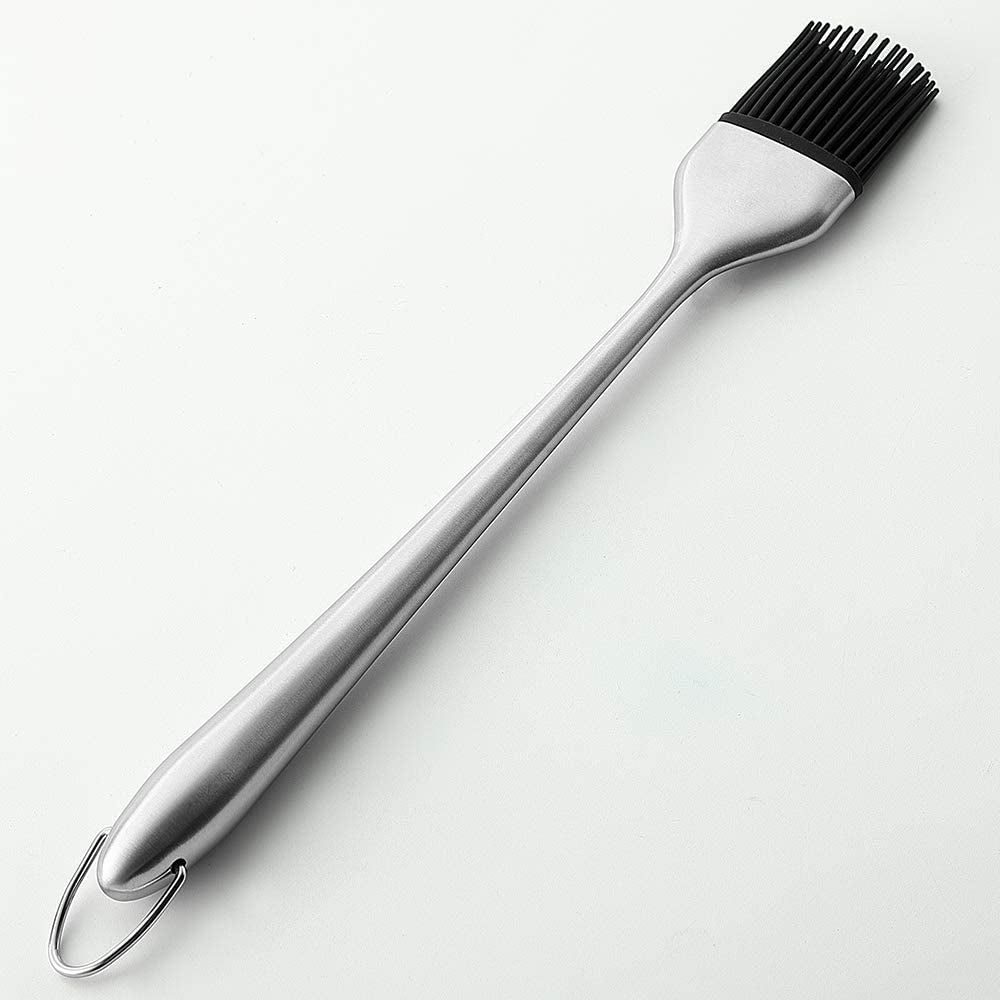 JXS Silicone Sauce Basting Brush, 12 Inch Sturdy BBQ Basting Brush with Stainless Steel Handles