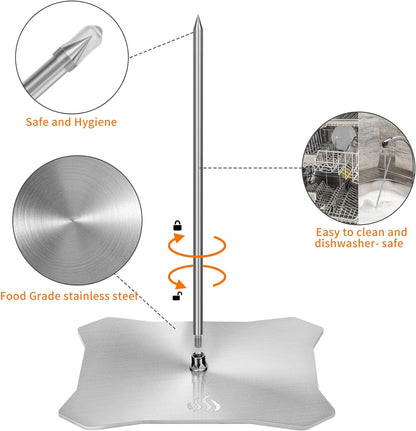 Onlyfire Brazilian BBQ Skewer, Stainless Steel Vertical Meat Spit Stand for Barbecue Grill, Great for Tacos Al Pastor, Shawarma, Brazilian Churrasco