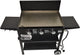 Outdoor Griddle Grill Propane Gas Flat Top - Hood Included, 4 Shelves, Disposable Grease Cups, 36,000 Btu'S, Large Cooking Area, Paper Towel Holder.