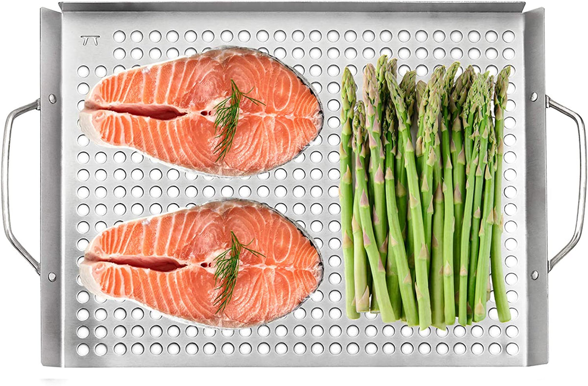 76630 Stainless Steel Grill Topper Grid, Set of 2, 11"X7" and 11"X17"