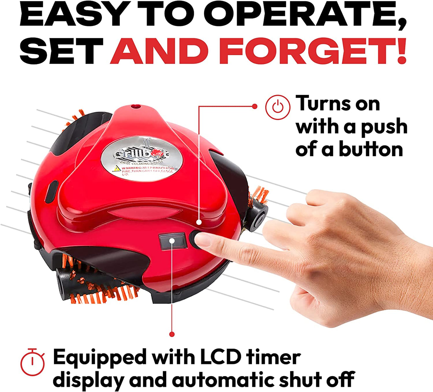 Automatic Grill Cleaning Robot (Red,  Bundle)