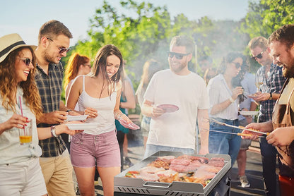 28 Inch Stainless Steel Flat Top Gas Grill Griddle Replacement for Blackstone 2-Burner Propane Fueled Grill Improved New Rear Grease Management System (Improved Version)