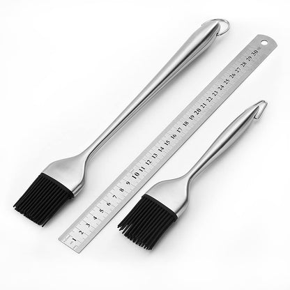 HQY 2 Pack Heavy-Duty BBQ Basting Brush,12 Inch & 7 Inch-Great for BBQ Meat,Cakes and Pastries