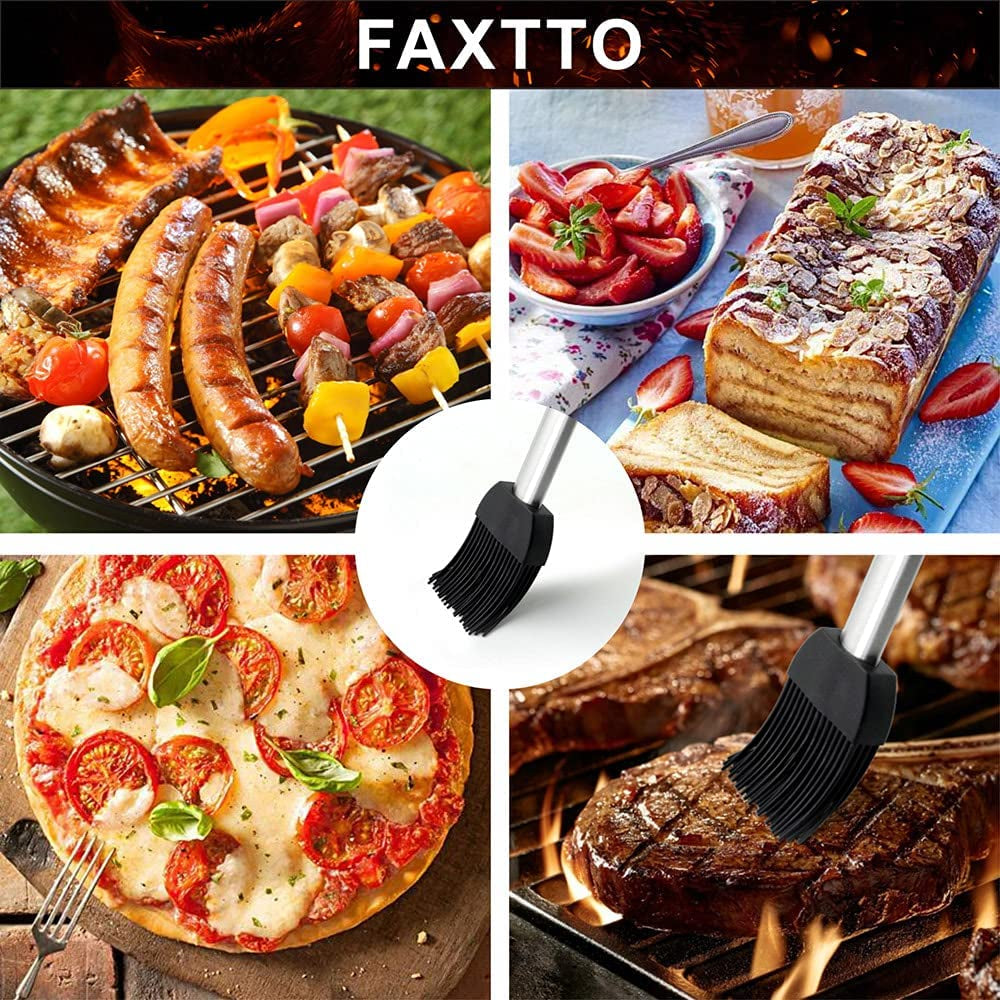 Grill Brush with Extra Strong Long Handle BBQ Cleaner Accessories - Safe Wire BBQ Brush, Triple Barbecue Scrubber Cleaning Brush for Gas/Charcoal Grilling Grates