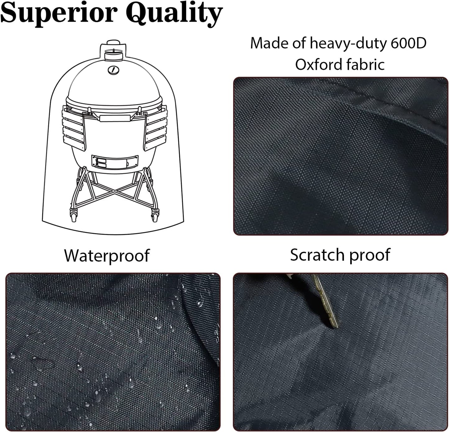 29 in Grill Full Cover for Large Big Green Egg,Kamado Classic Joe Ceramic Grill,29 Inch Dia Waterproof Outdoor Grill Cover Smoker Accessories Long Enough to Cover Wheel