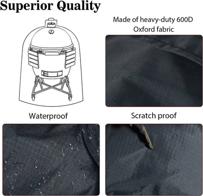 29 in Grill Full Cover for Large Big Green Egg,Kamado Classic Joe Ceramic Grill,29 Inch Dia Waterproof Outdoor Grill Cover Smoker Accessories Long Enough to Cover Wheel