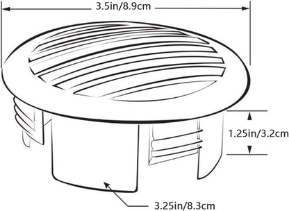 Boats Airflow Vent Cover 4Pcs 3.5In 316 Stainless Steel High Polished Cap Boats Air Outlet Grill Marine Parts for Yachts Rvs