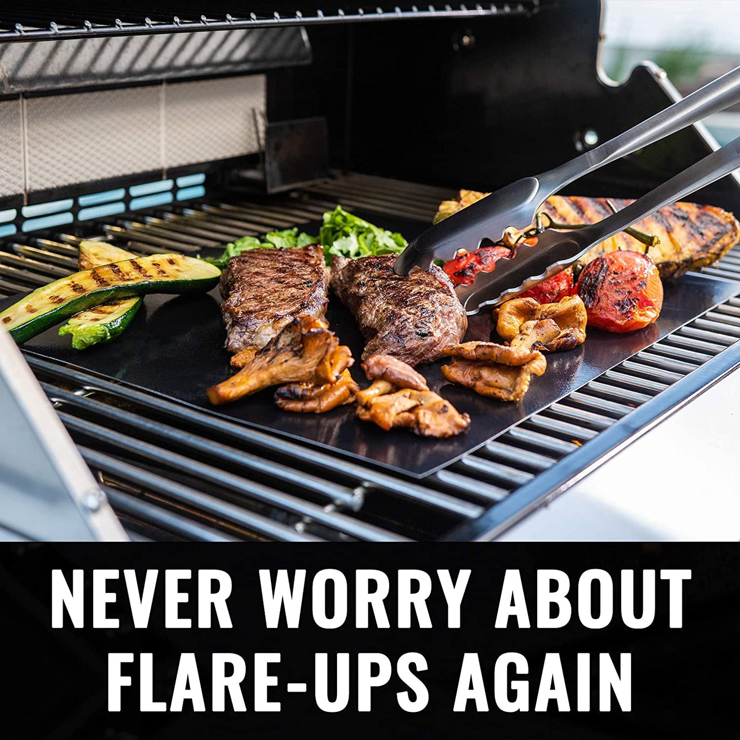 Grill Mats for Outdoor Grill - Set of 2 Heavy Duty & Built to Last BBQ Grill Mats - Make Grilling Easier & Keep Your Grates Looking New - the Perfect Grilling Gift