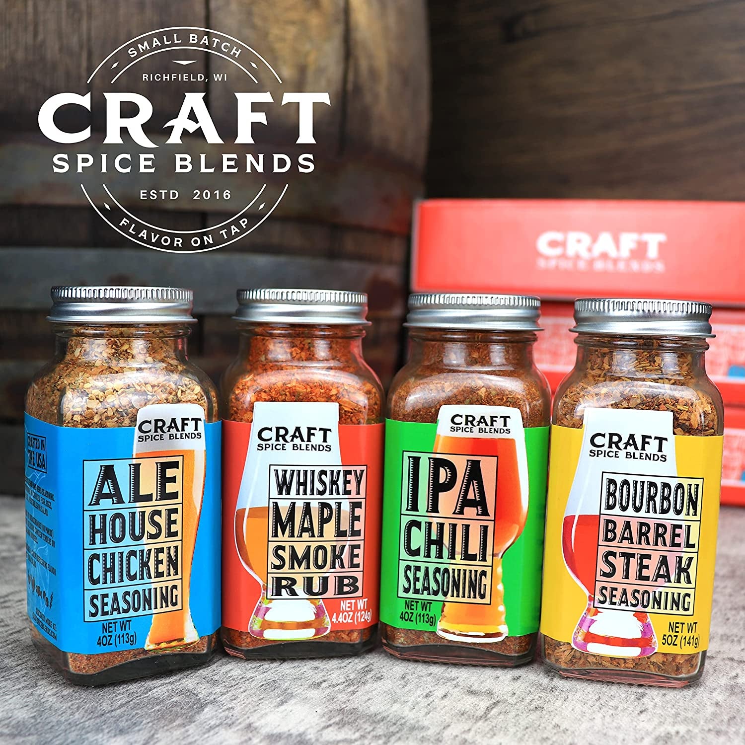 Craft Spice Blends Grilling Seasoning & Rub 4-Pack Gift Set | All Natural | USA Small Business | Grill Gift for Men or Women