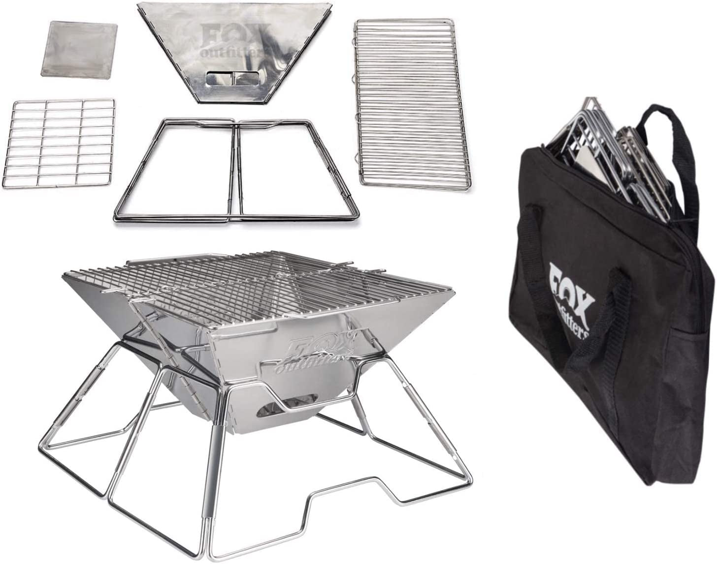 Quick Grill Quick Grill Medium: Original Folding Charcoal BBQ Grill Made from Stai ...