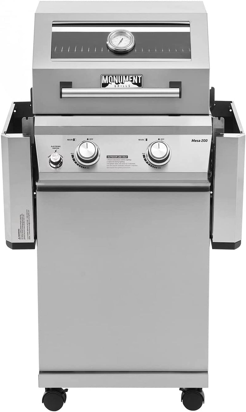 14633 2-Burner Stainless Steel Liquid Propane Gas Grill with Clear View Lid, LED Controls Mesa 200