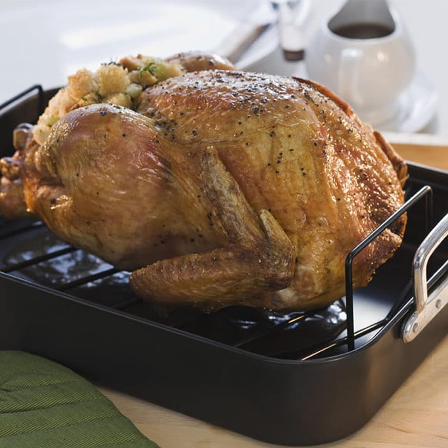 BBQ Rib Racks for Smoking and Grilling,Turkey Roasting Rack Roast Rack Dual Purpose Fit for Large Big Green Egg and Kamado Joe,Primo,Vision,18 Inches and Bigger Grill
