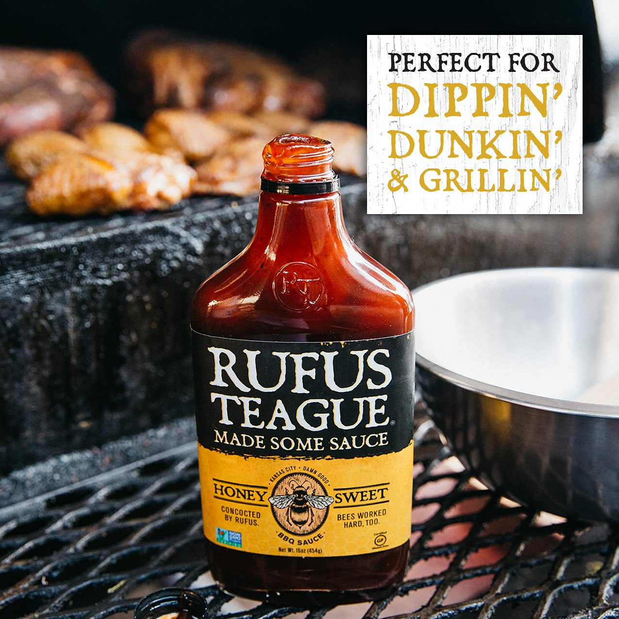 Rufus Teague - Honey Sweet BBQ Sauce - Premium Barbecue Sauce - 15.25 Oz. Bottles - 2 Pack