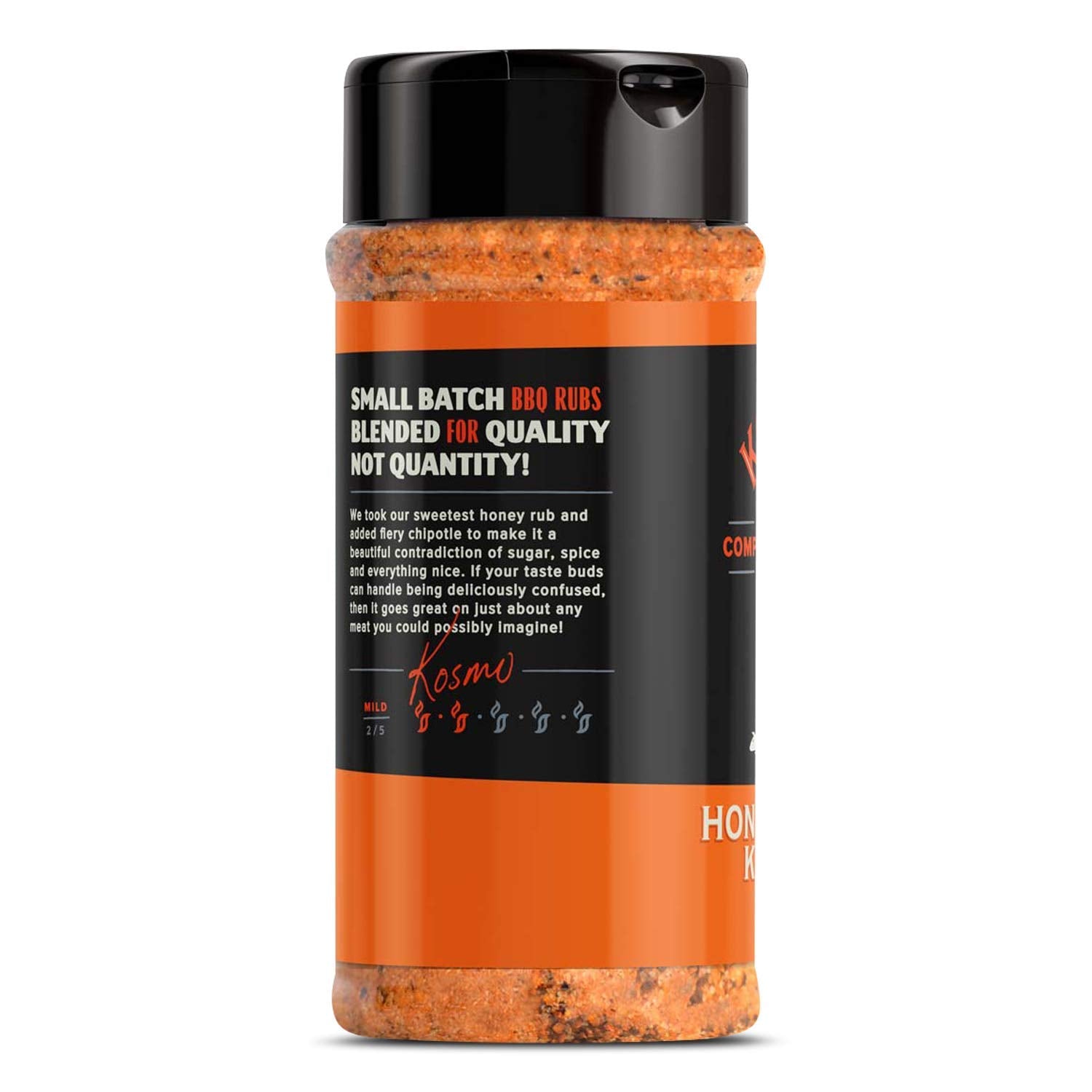 Kosmos Q Honey Chipotle Killer Bee BBQ Rub | Sweet & Spicy Blend | Great on Brisket, Steak, Chicken, Ribs & Pork | Best Barbecue Rub | Meat Seasoning & Spice Dry Rub | 12 Oz Shaker