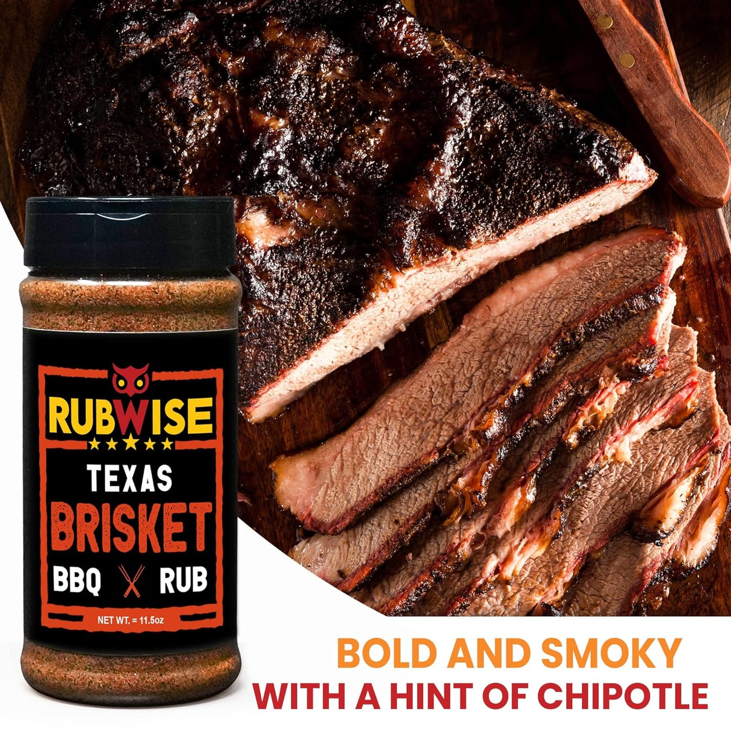 Texas Style Hickory Rub & Brisket Rub by Rubwise | BBQ Rub & Spices for Smoking & Grilling | Dry Rubs | Great on Brisket, Steaks, Ribs, Burgers, Chicken, Pork & Turkey (1Lb Each)