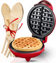 Burgess Brothers Mini Waffle Maker | Portable Electric Non-Stick Waffle Iron | Belgian Waffle Maker Makes 4 Inch Waffles | Includes Bamboo Sporks