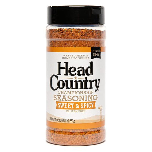 Head Country Bar-B-Q Championship Seasoning, Sweet & Spicy | Gluten Free, MSG Free Barbecue Seasoning with No Allergens | Sweet, Smoky Dry Rub Great on BBQ Chicken, Pork & Ribs | 10 Ounce, Pack of 1