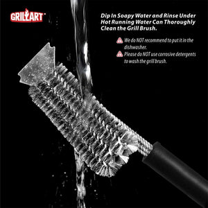 Grill Brush and Scraper,18 Inch BBQ Grill Cleaning Brush Kit, Safe Wire Scrubber, Universal Fit BBQ Cleaner Accessories for All Grates