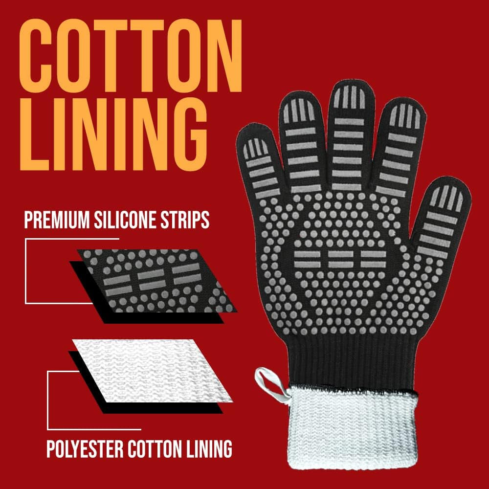 Heat Proof Grilling Gloves. Great for Turkey Frying, Grilling, BBQ, Baking, Cooking. up to 1500 Degrees F.