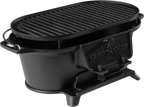 Image of Camp Chef Cast Iron Charcoal Grill - Small, Portable Charcoal Grill for Camping Gear