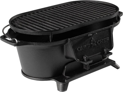 Camp Chef Cast Iron Charcoal Grill - Small, Portable Charcoal Grill for Camping Gear