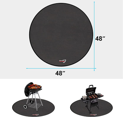 48" round Fire Pit Mat, 4-Layer under Grill Mat Deck Patio Protect Mat,Fireproof Mat/Pad for Grass Outdoor Wood Burning Fire Pit and BBQ Smoker,Portable Reusable and Waterproof,Black