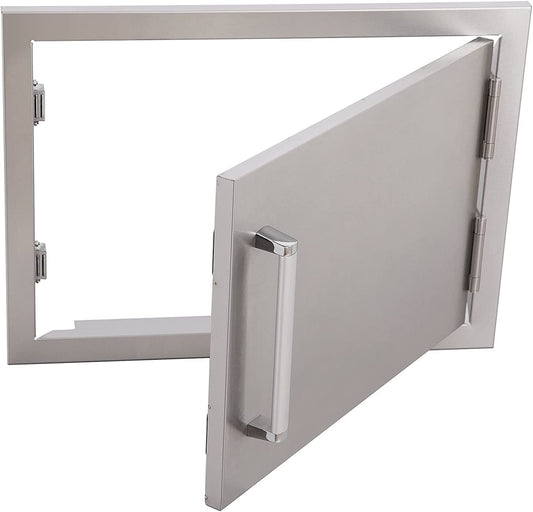Outdoor Kitchen BBQ Access Door,20X14 Inch,304 Stainless Steel Single Horizontal Door for Grilling Station or BBQ Island, Silver (CBASDH2014), 20X14 in Horizontal