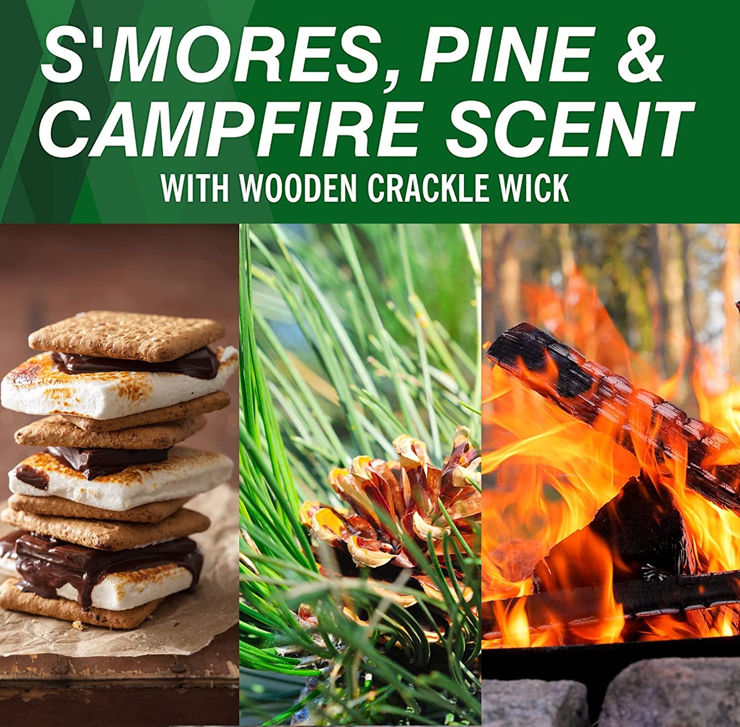 Coleman Scented Tin Citronella Candle - 3 Pack, S'Mores, Pine and Campfire