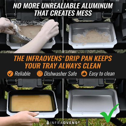 Drip Pan Liner for Ninja Woodfire Outdoor Grill OG701 OG751 Reusable Non Disposable Tray and Waterproof Cheat Sheet Cooking Guide Accessory for Wood Fire Grill Smoker 7-In-1 & Air Fryer