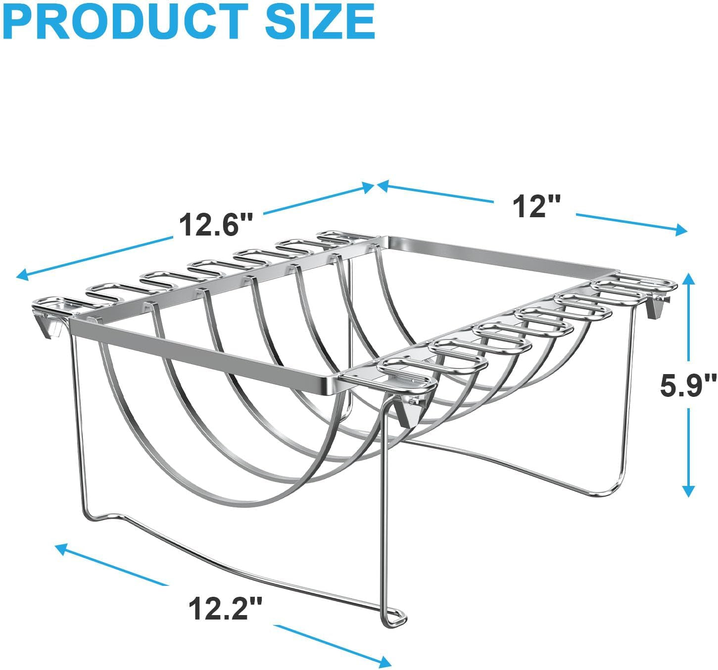 TAILGRILLER 3 in 1 Rib Racks & Chicken Leg Rack for Grill & Smoke, Foldable Roasting Rack, Roast up to 6 Large Ribs, 12 Chicken Leg, 1 Whole Chicken