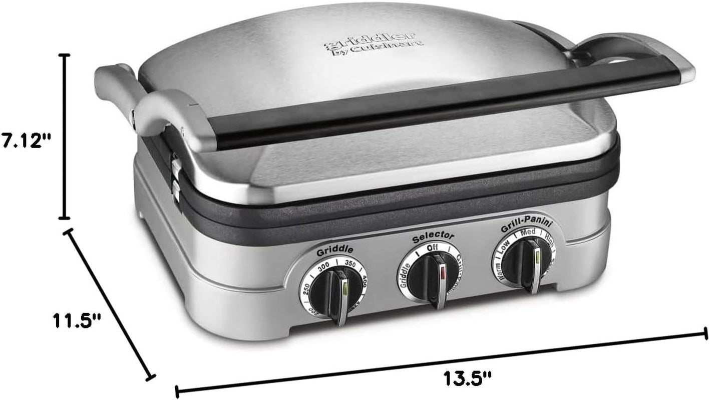 Panini Press, Stainless Steel Griddler, Sandwich Maker & More, 5-IN-1, GR-4NP1