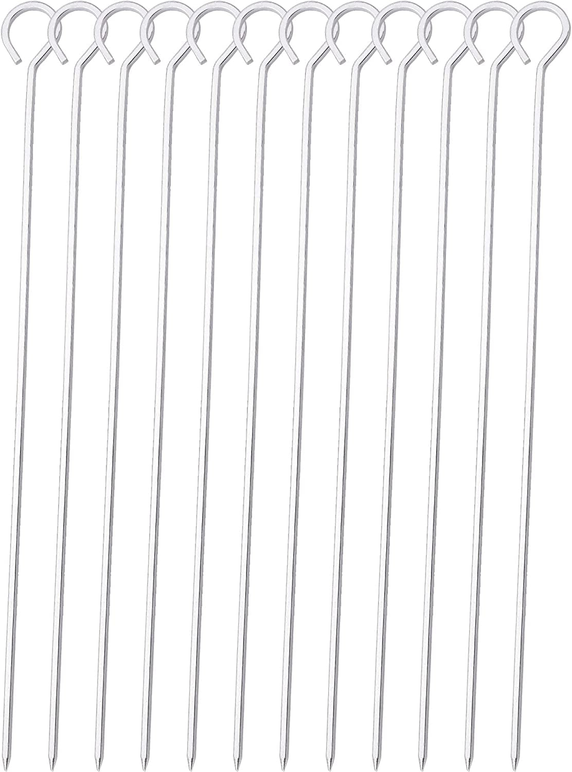 12 Inch Barbecue Skewers Metal BBQ Sticks,12Pack Stainless Steel Square Skewer,Kebob,Kabob Sets for Grill Outings Cooking (BBQ Skewers Square 12Inch-12P)