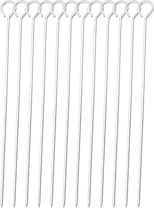 12 Inch Barbecue Skewers Metal BBQ Sticks,12Pack Stainless Steel Square Skewer,Kebob,Kabob Sets for Grill Outings Cooking (BBQ Skewers Square 12Inch-12P)