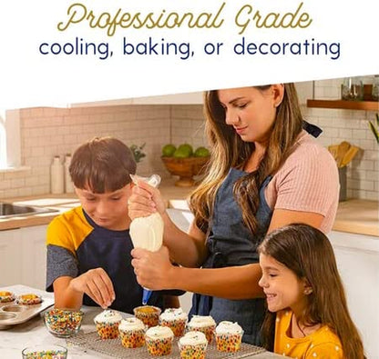 Ultra Cuisine Stainless Steel Baking Rack - 10X14.75 Inch Jelly Roll Pan Rack - Grill Rack - Baking Sheet - Oven Safe - Dishwasher Safe - Heavy Duty Wire Cooling Rack for Cooking Baking and Roasting