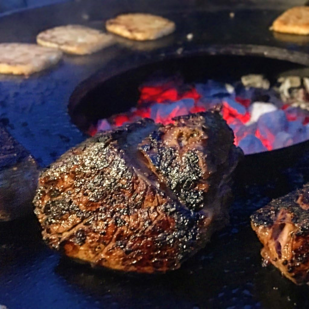 24" Replacement BBQ Grill Grate Griddle/Grate Combo W/ 3" Risers. Compatible with Kamado, Green Egg, Acorn, Other round Grills