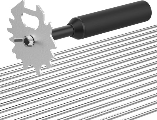 Grill Scraper Stainless Steel Barbecue Grill Grate Cleaner Unique Handle Design  Cleaning Tools Safer than Wire Brush Works with Most Grill Grates (Black)