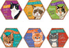 6 Pack Funny Coaster for Drinks Absorbent, Cat Shaped Ceramic Drink Coaster with Cork Base, Heat Resistant Drink Coaster for Tabletop Protection, Unique Gift for Cat Lovers, House Warming Gift