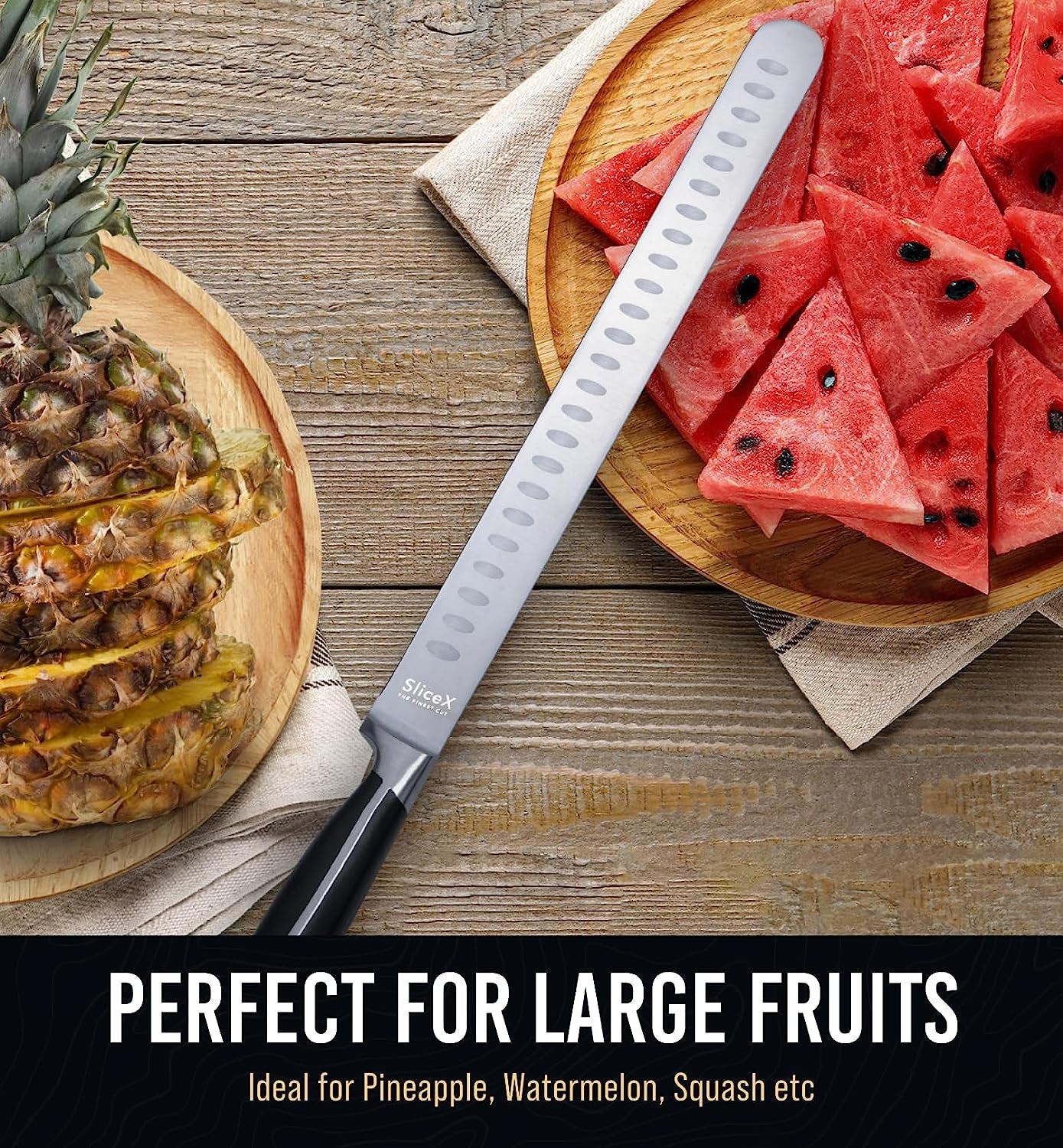 Slicex Classic Brisket Slicing Knife - Razor Sharp 12" Carving Knife for Meat - Premium German Steel Meat Carving Knife Full Tang - Slicing Knife for Meat Cutting, Meat Slicing Knife - Great Dad Gift