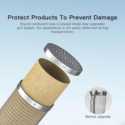 BLOOPIC Grilling Accessories Camping Barbecue Bbq Accessories for Outdoor round Grill Mesh Portable Kitchen Cooking Accessories Tools for Vegetables Steak Large (12.24 X 3.78 X 3.74 Inch)