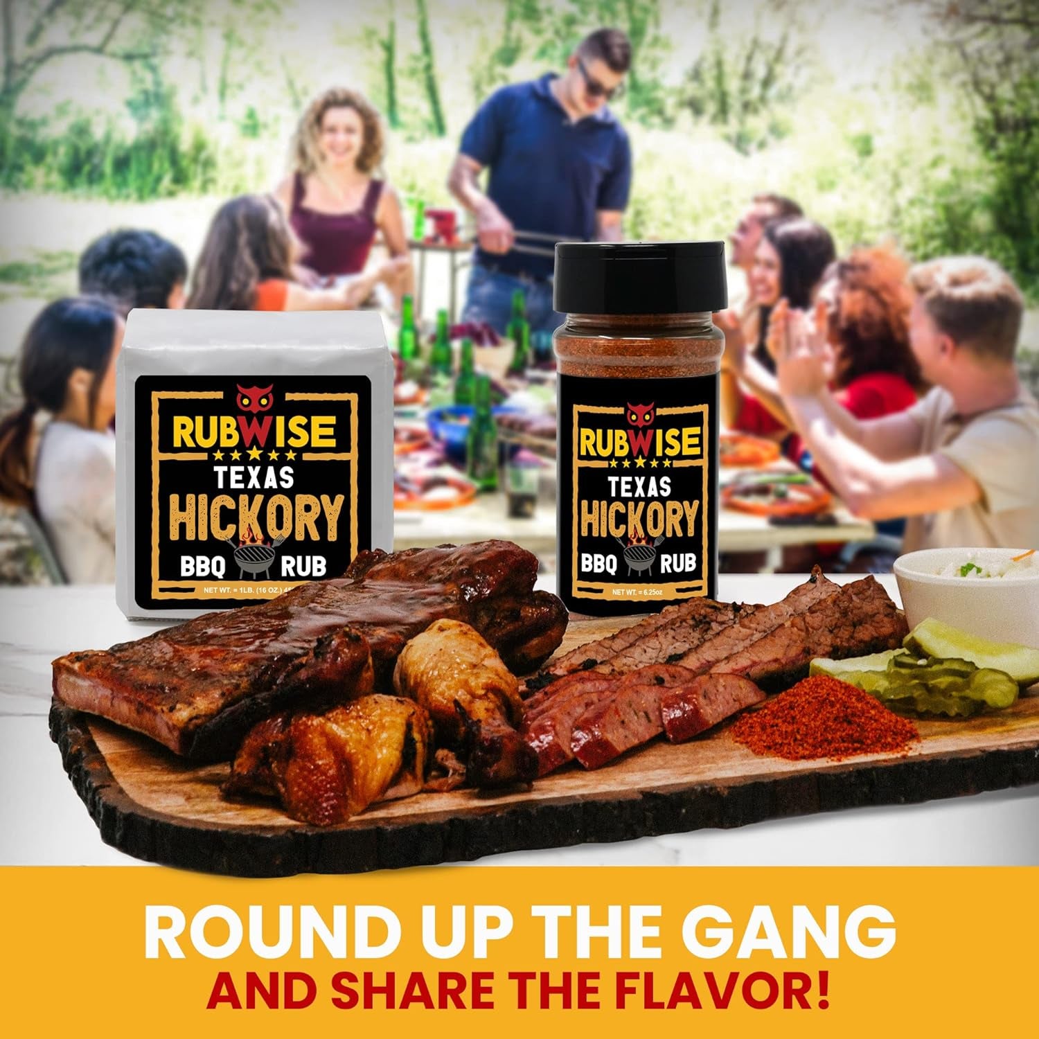 Texas Style Hickory Rub & Brisket Rub by Rubwise | BBQ Rub & Spices for Smoking & Grilling | Dry Rubs | Great on Brisket, Steaks, Ribs, Burgers, Chicken, Pork & Turkey (1Lb Each)