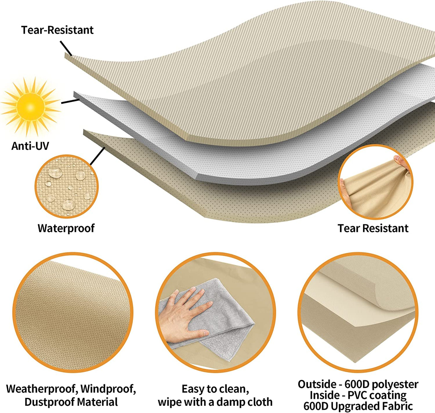 NEXCOVER Barbecue Gas Grill Cover - 55 Inch Waterproof BBQ Cover, Outdoor Heavy Duty Grill Cover, Fade & Weather Resistant Upgraded Material, Barbecue Cover for Weber, Brinkmann, Char Broil and More