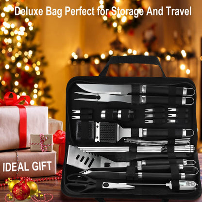 29 PCS BBQ Grill Accessories Stainless Steel BBQ Tools Grilling Tools Set with Storage Bag for Christmas Dads Birthday Presents - Camping Grill Utensils Set Ideal Grilling Gifts for Men Women