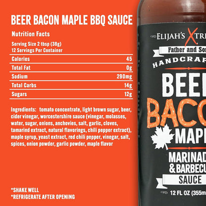 Elijah'S Xtreme BBQ Bundle: Beer Bacon Maple BBQ Sauce and Bourbon Blueberry Chipotle Barbecue Sauce - Unique Twist on Traditional BBQ Sauces, Perfect for Grilling, Dipping & Marinading (12Oz Bottles)