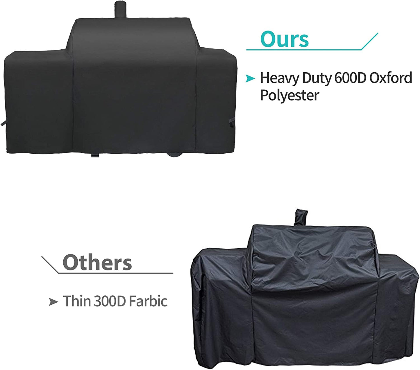 Grill Cover for Oklahoma Joe'S Longhorn Combo Charcoal Gas Smoker & Grill Cover Heavy Duty Waterproof Patio Outdoor Canvas Barbeque BBQ Grill Smoker Cover