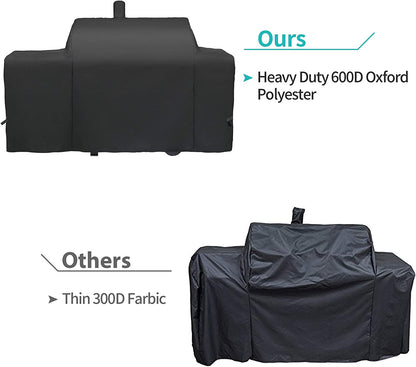 Grill Cover for Oklahoma Joe'S Longhorn Combo Charcoal Gas Smoker & Grill Cover Heavy Duty Waterproof Patio Outdoor Canvas Barbeque BBQ Grill Smoker Cover