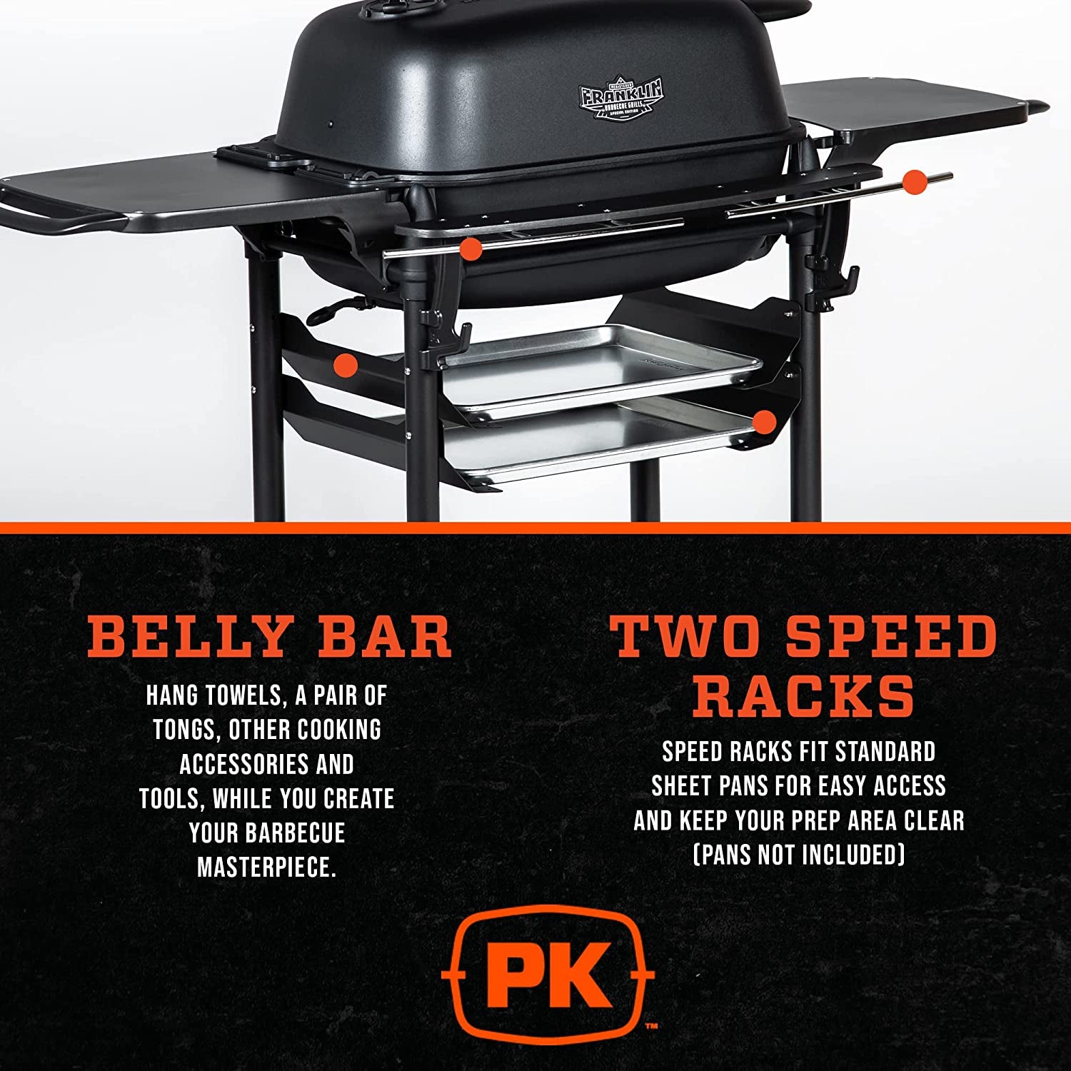 Bbq Grill and Smoker Charcoal Grill Portable for Outdoor Barbeque Grilling Camping, Backyard, Patio, Cast Aluminium Grills, Coal, ​​New Original PK Aaron Franklin Addition