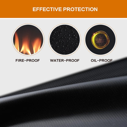 SUITMAT under the Grill Mat for Royal Gourmet Grill Cart Table PC3401B, 20 X 30In Double-Sided Fireproof Grill Pad for Blackstone 22’’ Griddle, Ninja Woodifre Outdoor Grill, Ooni 12 Pizza Oven, Black